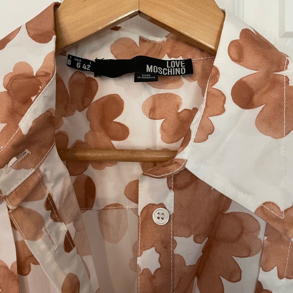 Love Moschino Floral Button & Clasp Collar Shirt Dress - Picture 8 of 11